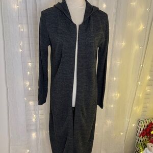 Cotton Emporium Dark Gray Hooded Cardigan
